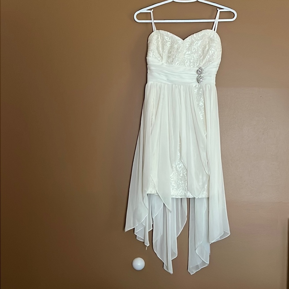 Sequin hearts strapless party dress, size -9